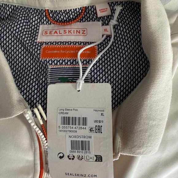 Sealskinz Cream Heywood Long Sleeve Polo, XL - Picture 4 of 6